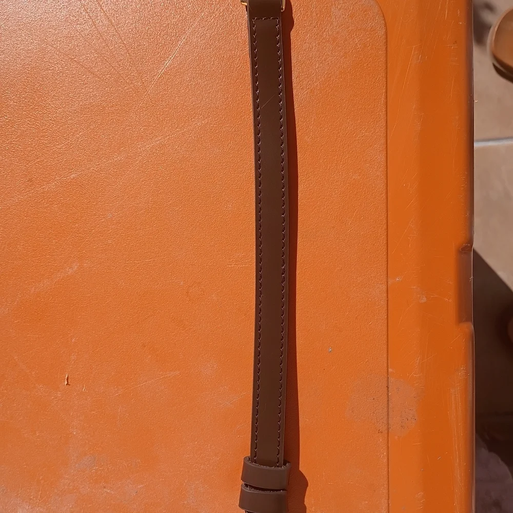Louis Vuitton Brown Leather Strap with Gold Hardware